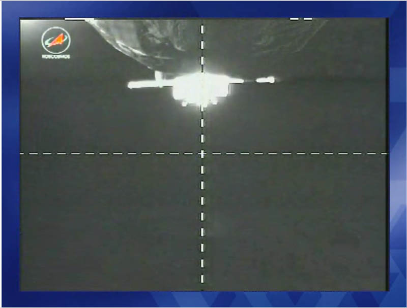 Первая секунда полёта. Изображение на  мониторе в центре приема  в СКБ КП ИКИ РАН в городе Таруса.