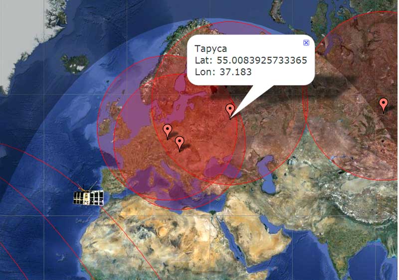 Траектория движения микроспутника "Чибис-М"
